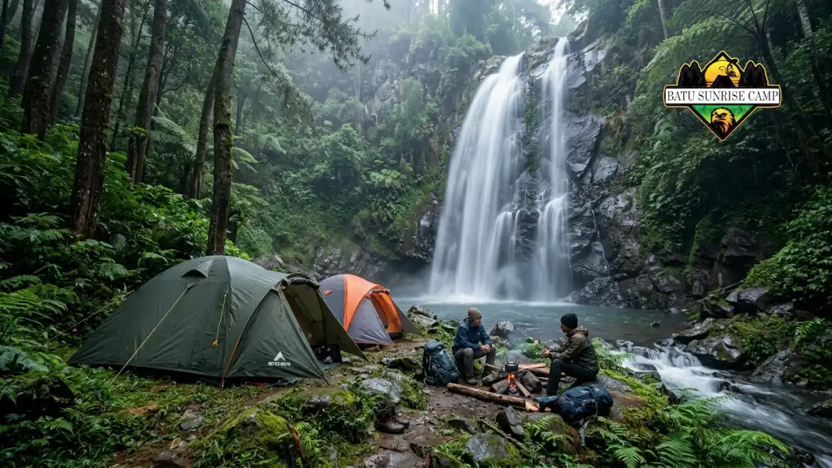 Suasana camping ground di kawasan air terjun Coban Batu