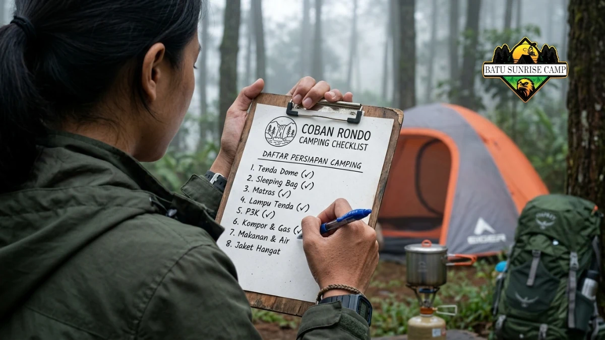 Checklist persiapan camping di Coban Rondo
